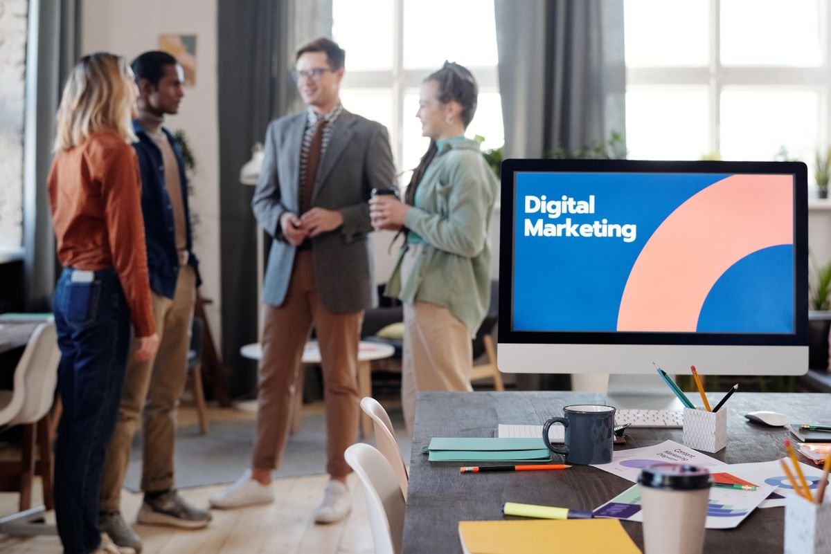 Digital marketing services team at work