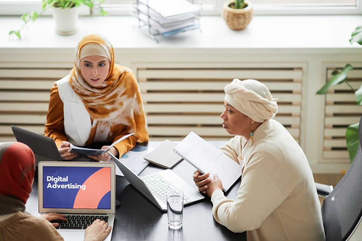 Team managing social media marketing campaigns