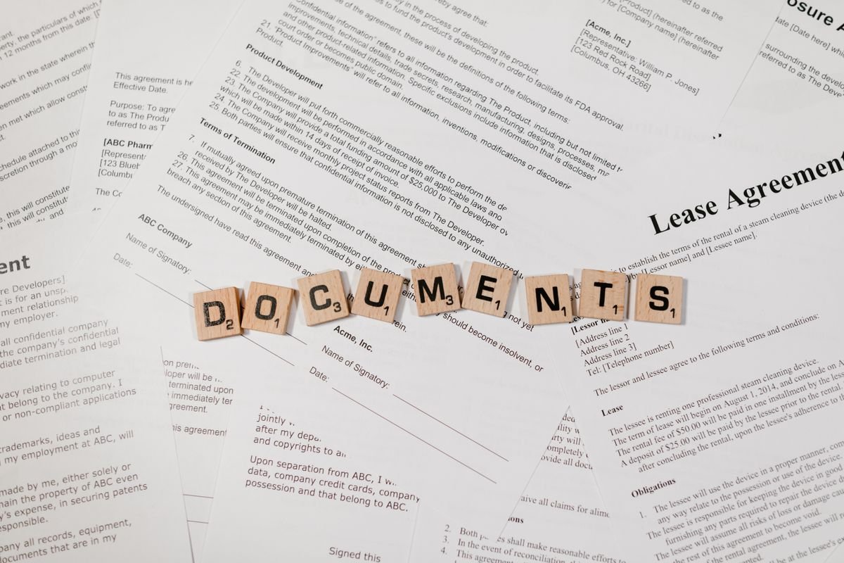 Legal documents representing a privacy policy